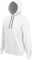 MEN'S CONTRAST Kapucnis felső SWEATSHIRT White/Fine Grey